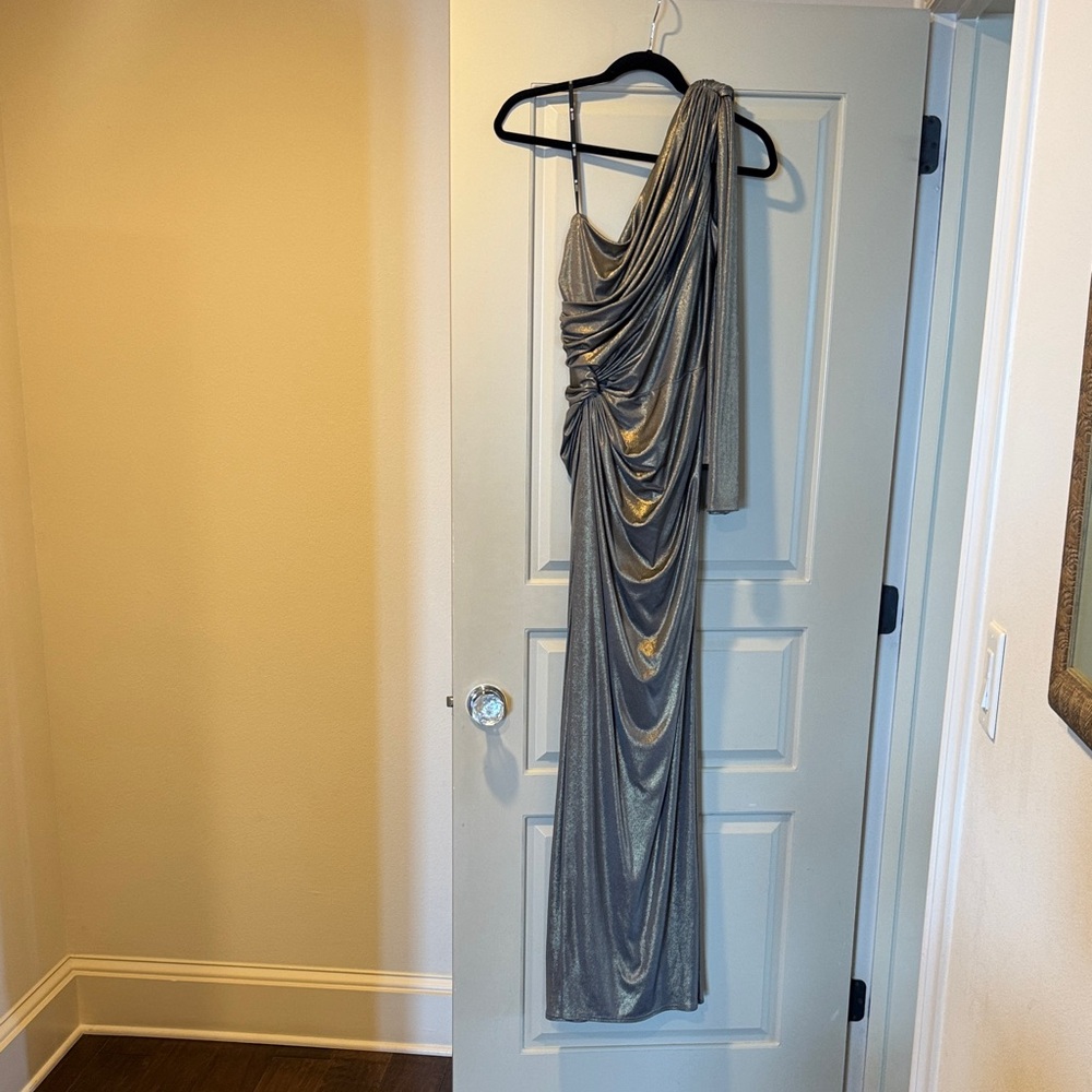 Tadashi Shoji Stretch Metallic Gown